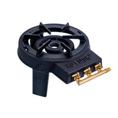 Wokbrander 10kW | Hot Wok | Zij aanzicht van de gietijzeren wokbrander