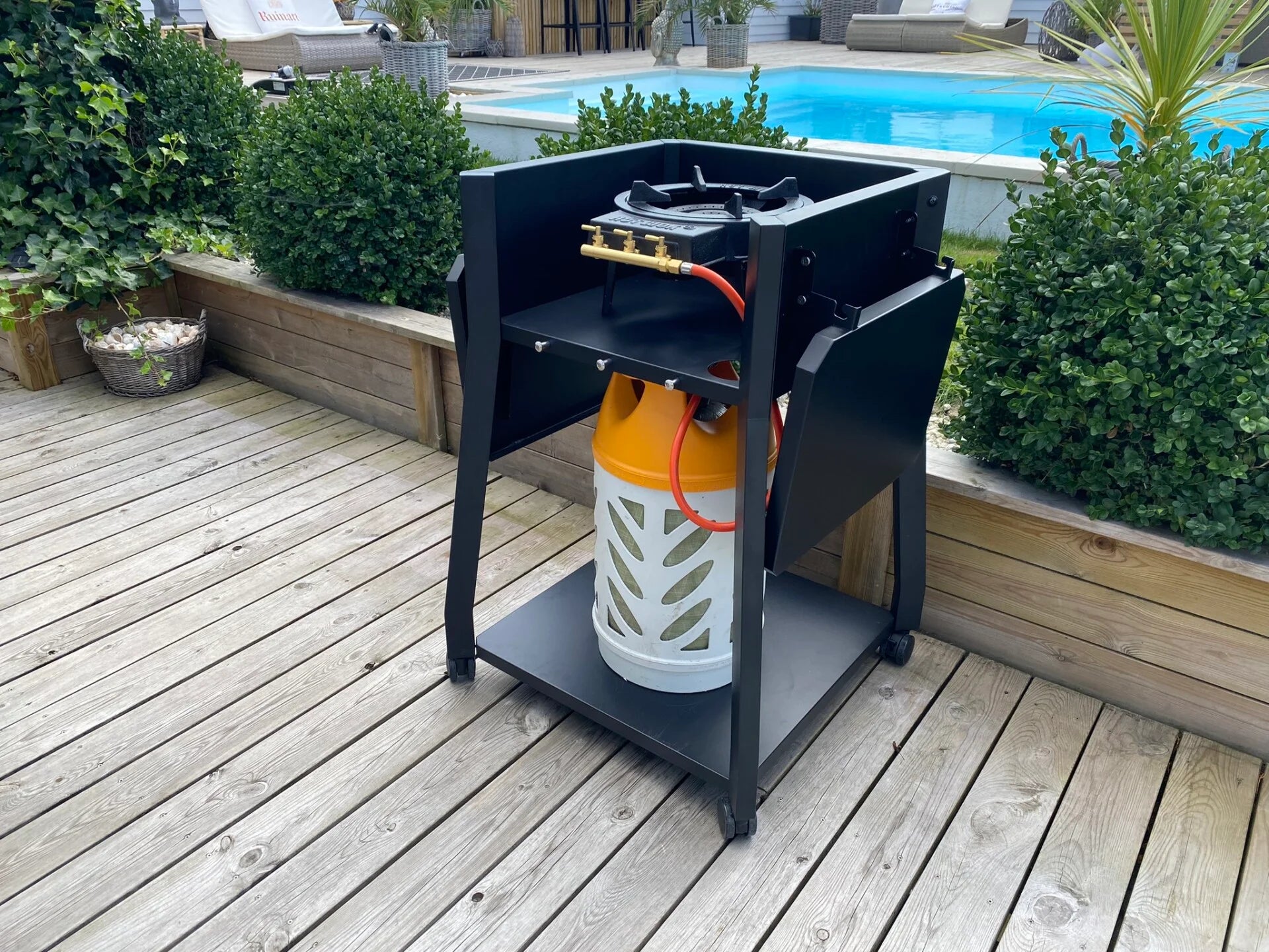 ComforTafel | Buiten, zijaanzicht | Tafel voor wokbrander